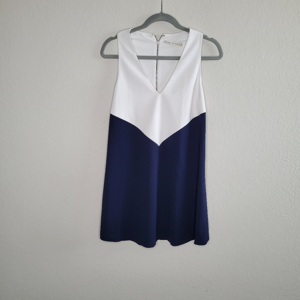Alice & Olivia Maya Trapeze Color Block Dress Xs - image 6